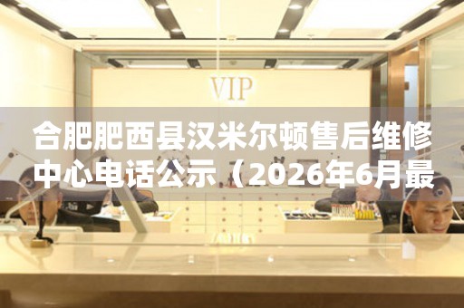 合肥肥西县汉米尔顿售后维修中心电话公示（2026年6月最新）